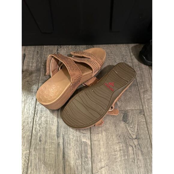 Vionic Women's Brown Pacific Alexis Platform Adjustable Slide Sandal Size 7 - Picture 7 of 10